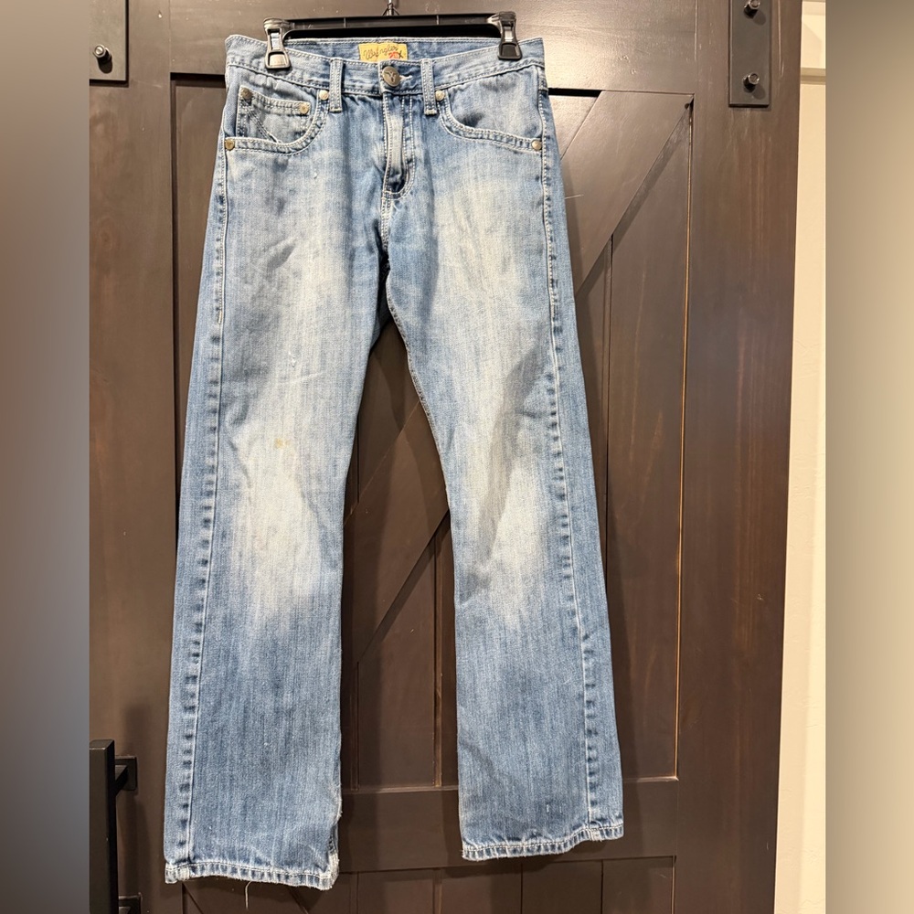 *4/$20 Wrangler Light Blue Bootcut Jeans (see pics for stains and blemishes)
